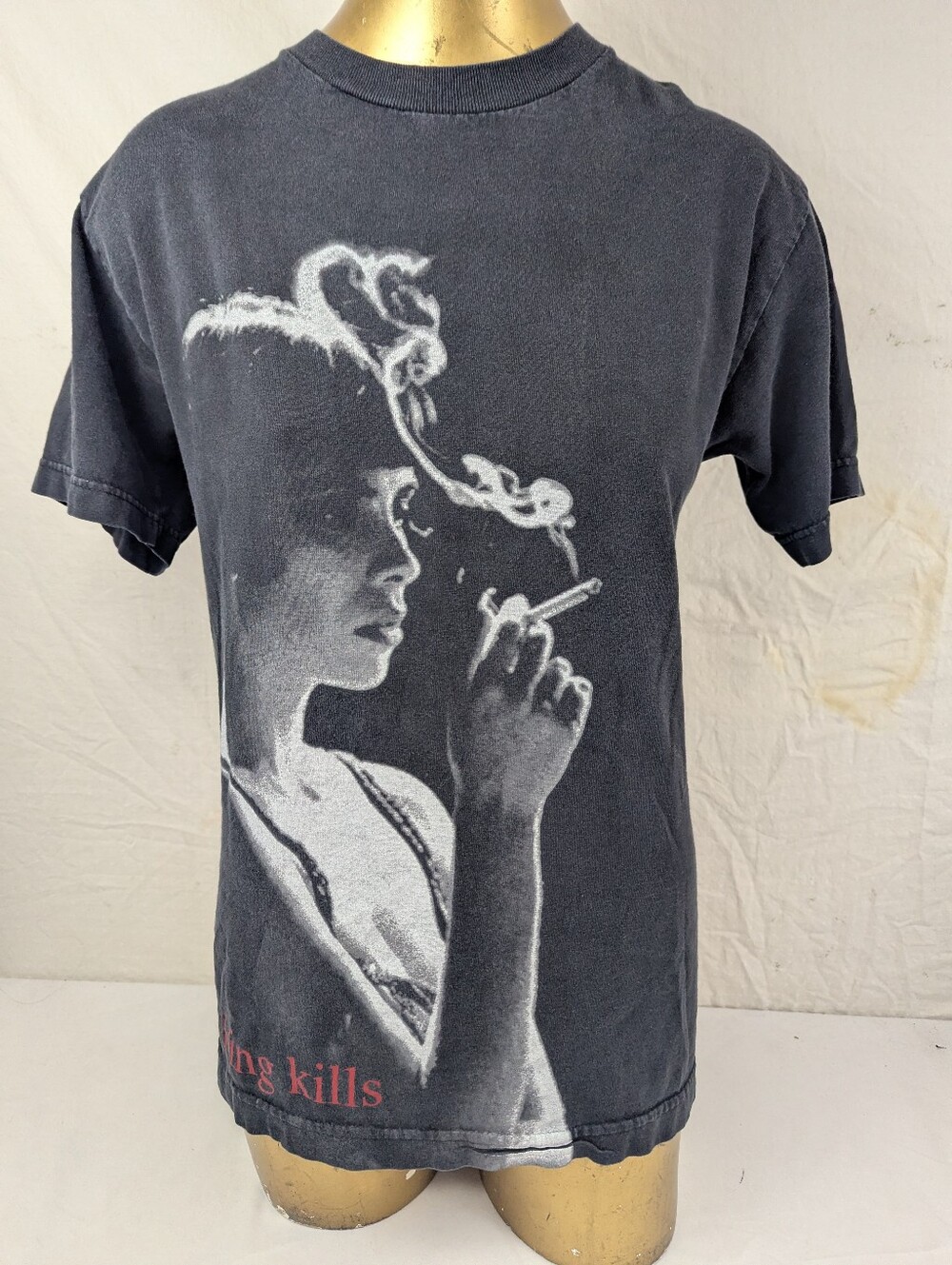Smoking Kills Graphic Tee - Black with White Print